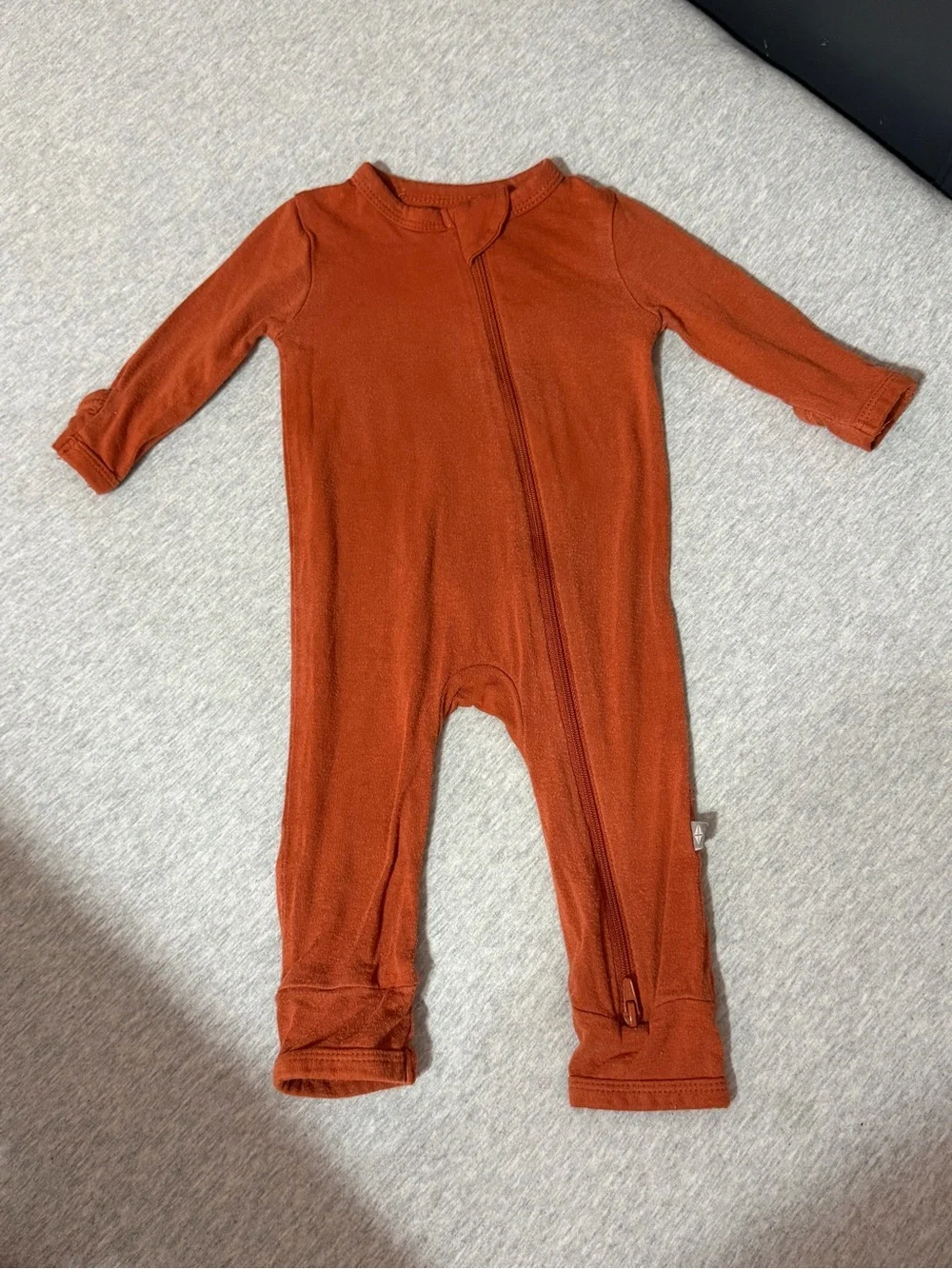 Kyte BABY Rust Orange Zip Footie One-Piece
